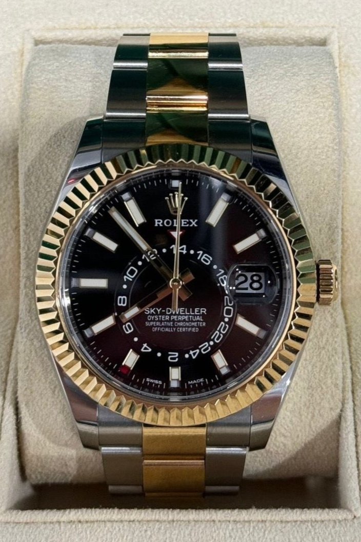 Rolex Sky-Dweller Black Dial Yellow Gold & Steel (2021) 326933