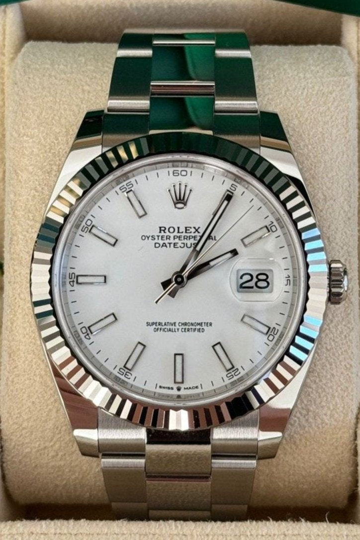 Rolex Datejust 41 White Dial White Gold Oyster (2024) 126334