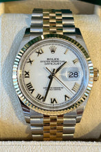 Load image into Gallery viewer, Rolex Datejust 36 White Dial Romans Yellow Gold &amp; Steel Jubilee (2024) 126233
